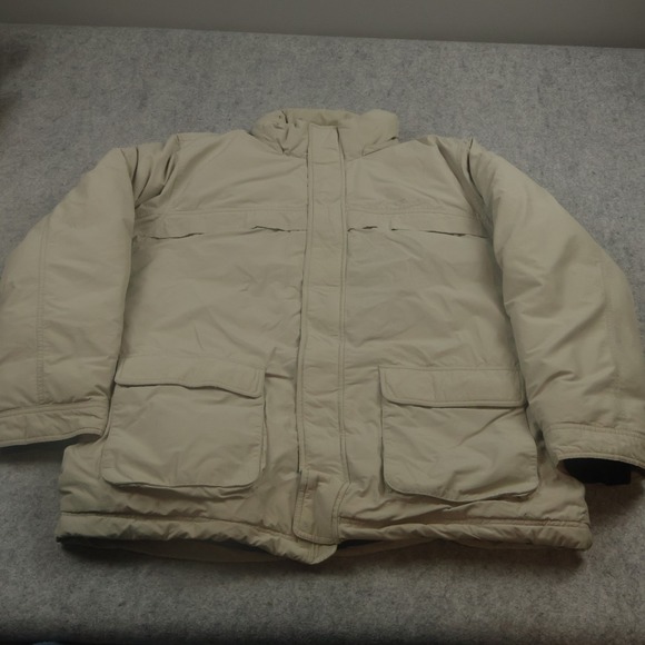 Eddie Bauer Jacket Mens XL Tan Goose Down Puffer Outdoor Parka Winter‎ Coat Warm - Picture 1 of 11